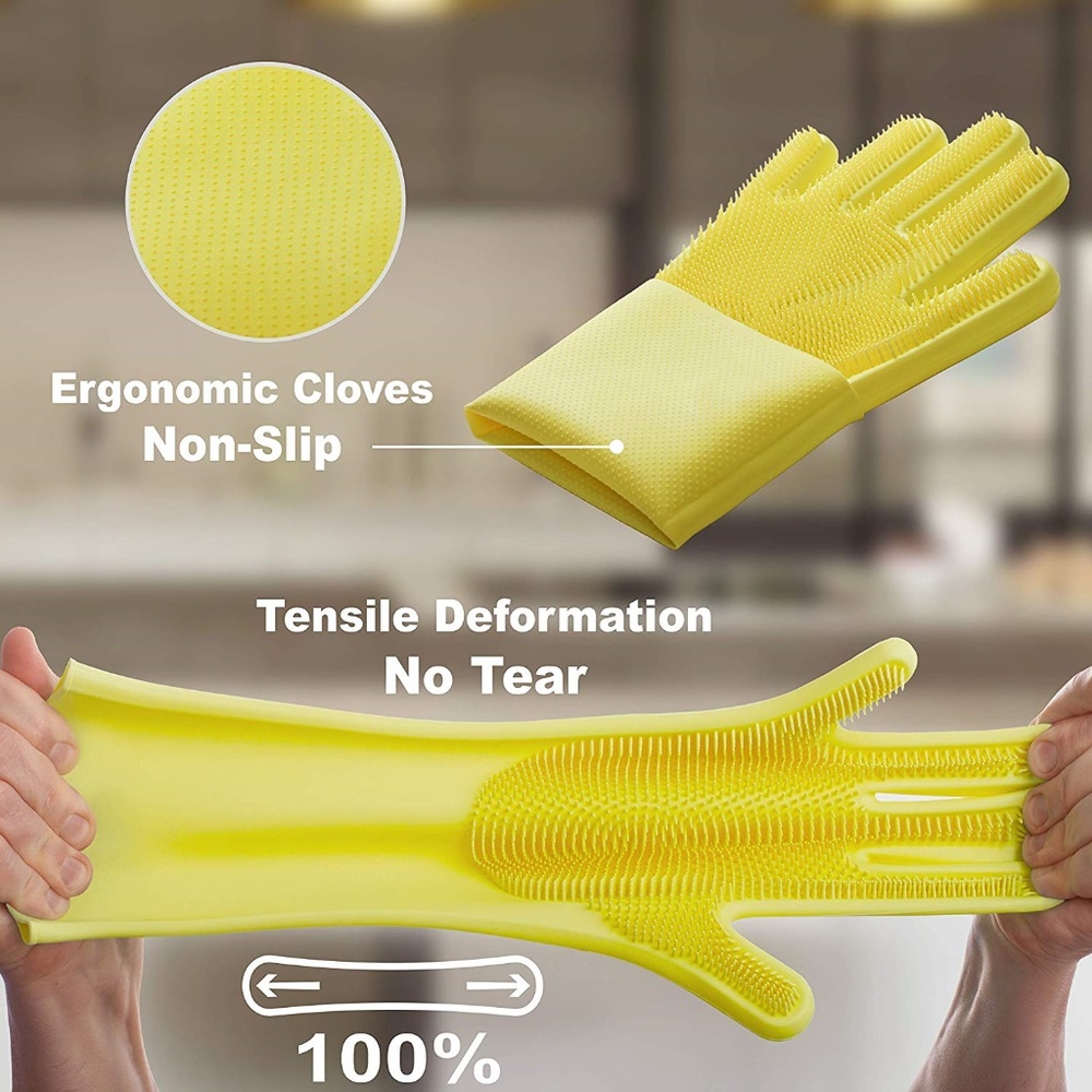 Premium Dishwashing Gloves with Bristles
